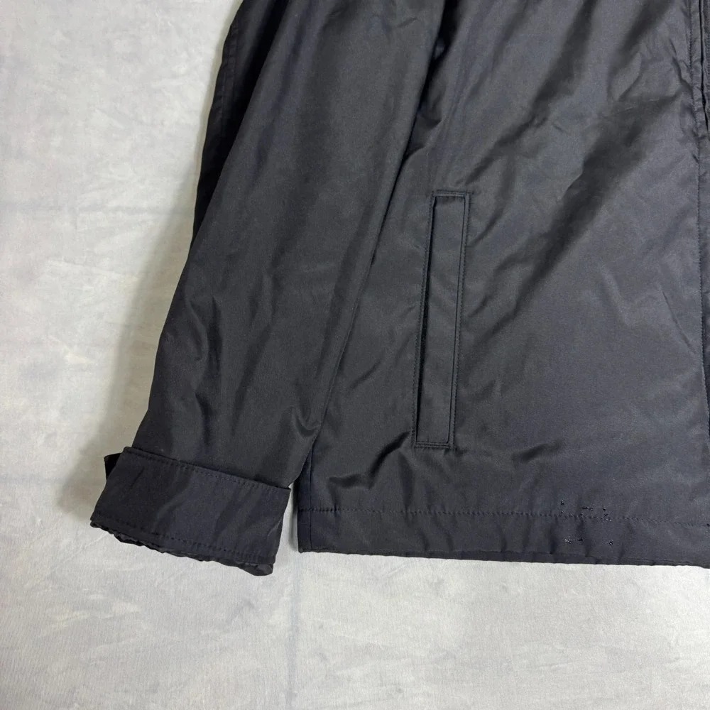 Banana Republic Mens Windbreaker Jacket Black Lined‎ Full Zip Long Sleeve Size S